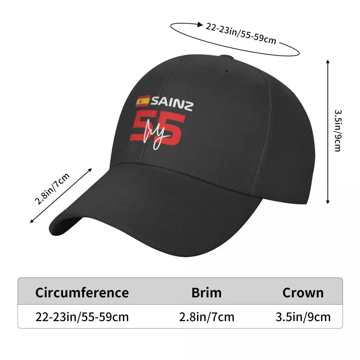 F1 2022 Carlos Sainz 55 Baseball Cap Christmas Hat Mountaineering New In The Hat Caps For Women Men's