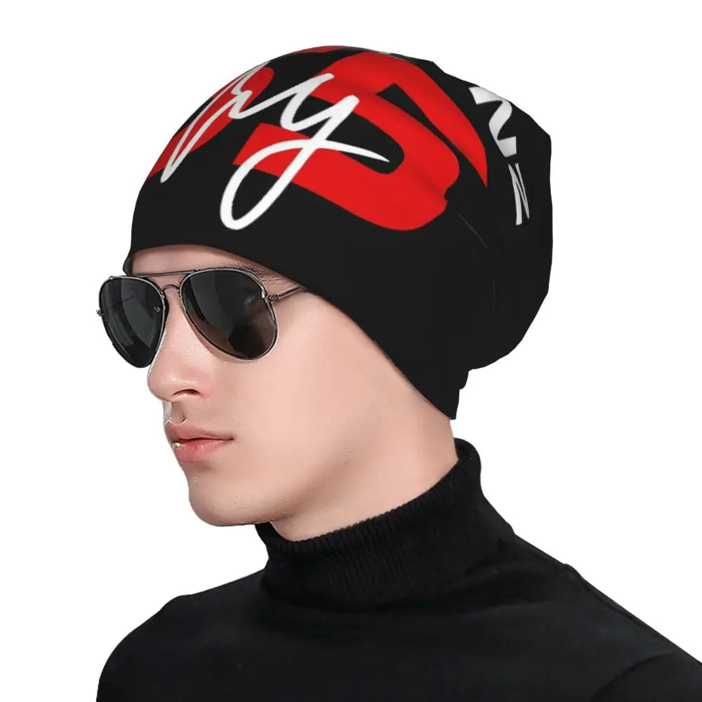 Carlos Sainz Jr F1 Signature Graphic - Dark Warm Knitted Cap Fashion Bonnet Hat Autumn Winter Beanies Hats for Unisex Adult