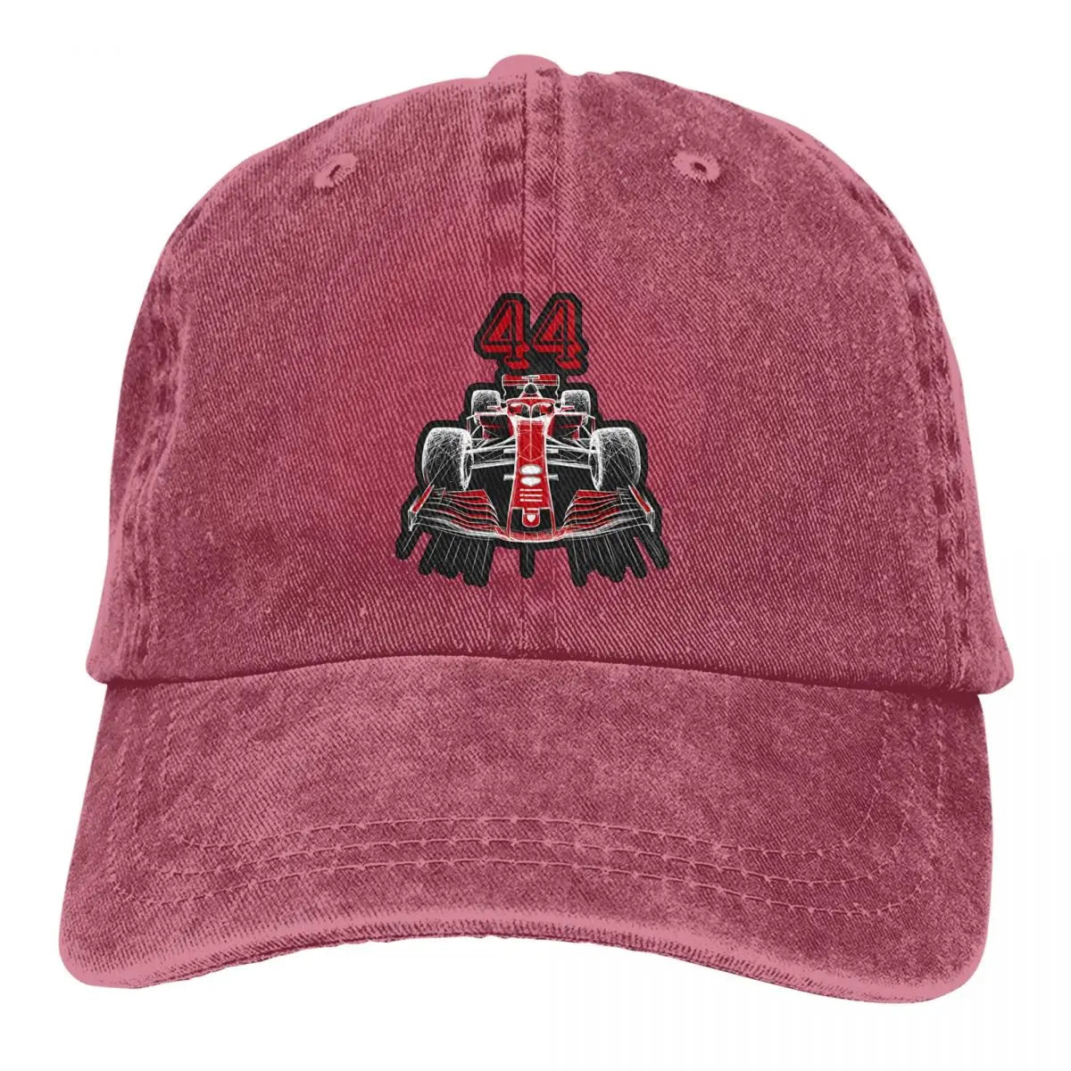 Red 44 Men Pure Color Baseball Hats F1 Sun Visor Caps Peaked Cap
