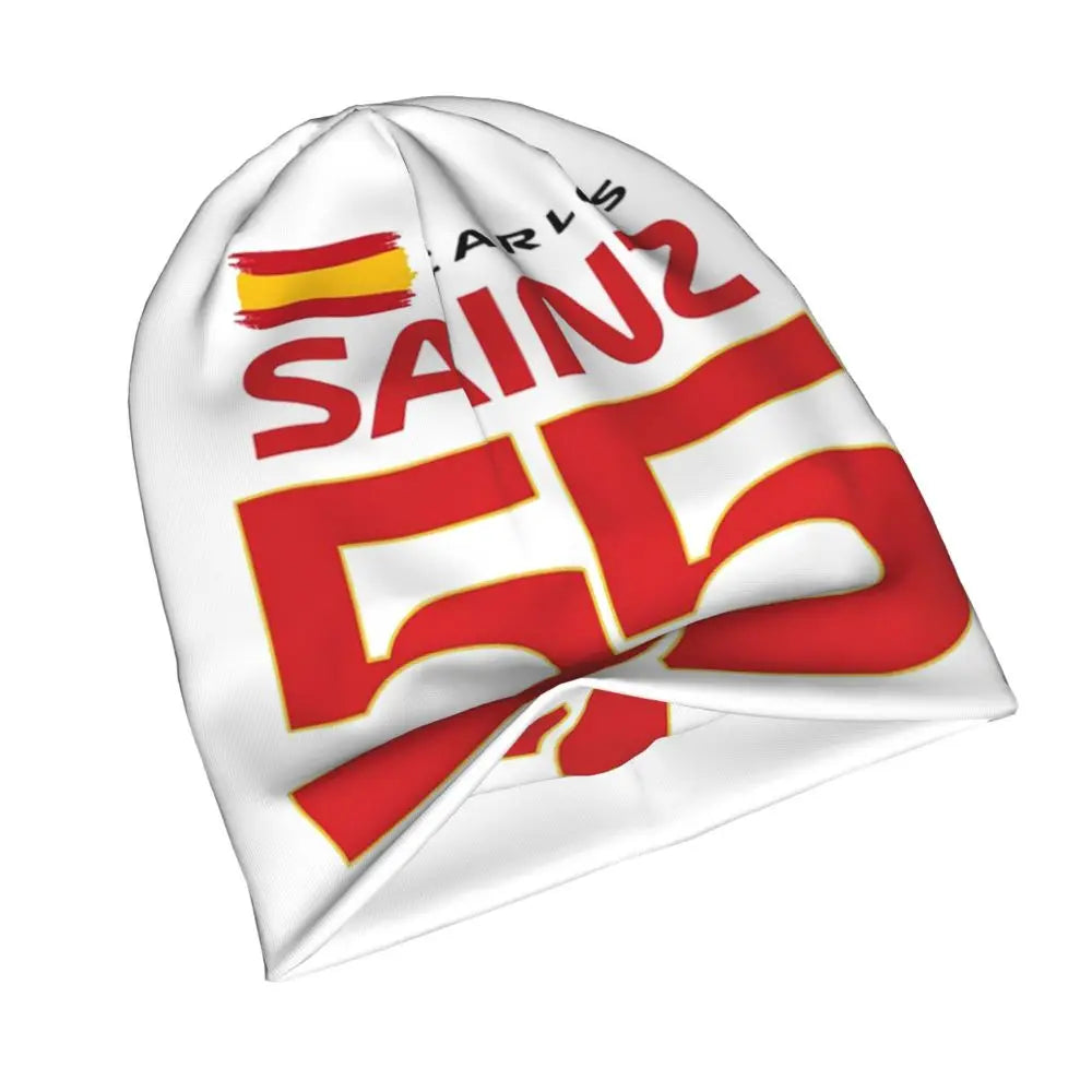 Carlos Sainz Jr F1 Signature Graphic - Dark Warm Knitted Cap Fashion Bonnet Hat Autumn Winter Beanies Hats for Unisex Adult