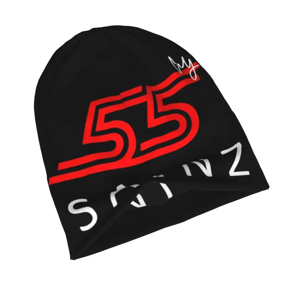 Carlos Sainz Jr F1 Signature Graphic - Dark Warm Knitted Cap Fashion Bonnet Hat Autumn Winter Beanies Hats for Unisex Adult