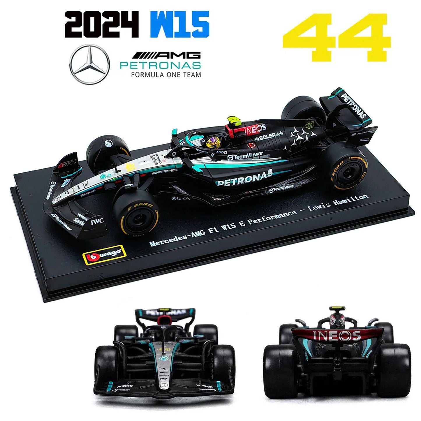 Bburago 1:43 2024 F1 SF24 W15 Mclaren MCL38 Monaco Grand Prix Alloy Car Diecast Model #4 Lando Norris #81 Oscar Piastri