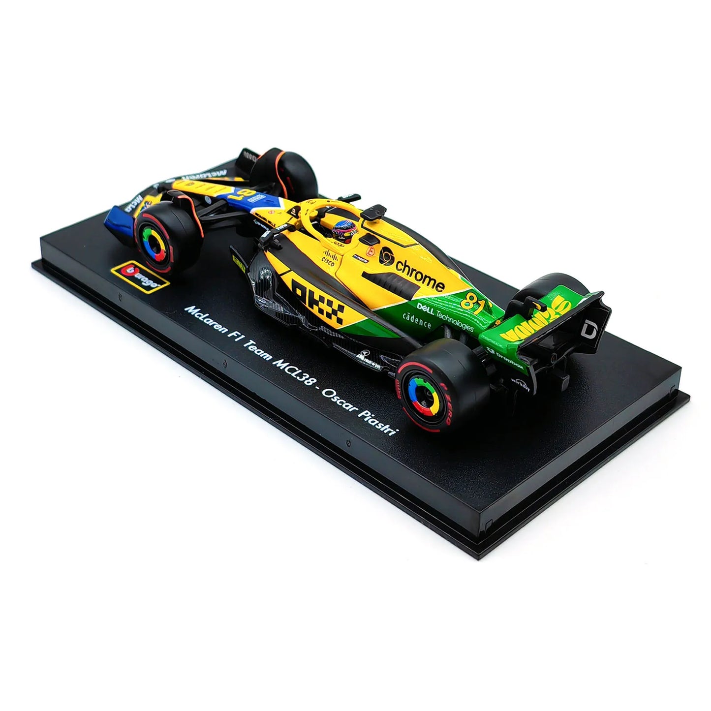 Bburago 1:43 2024 F1 SF24 W15 Mclaren MCL38 Monaco Grand Prix Alloy Car Diecast Model #4 Lando Norris #81 Oscar Piastri