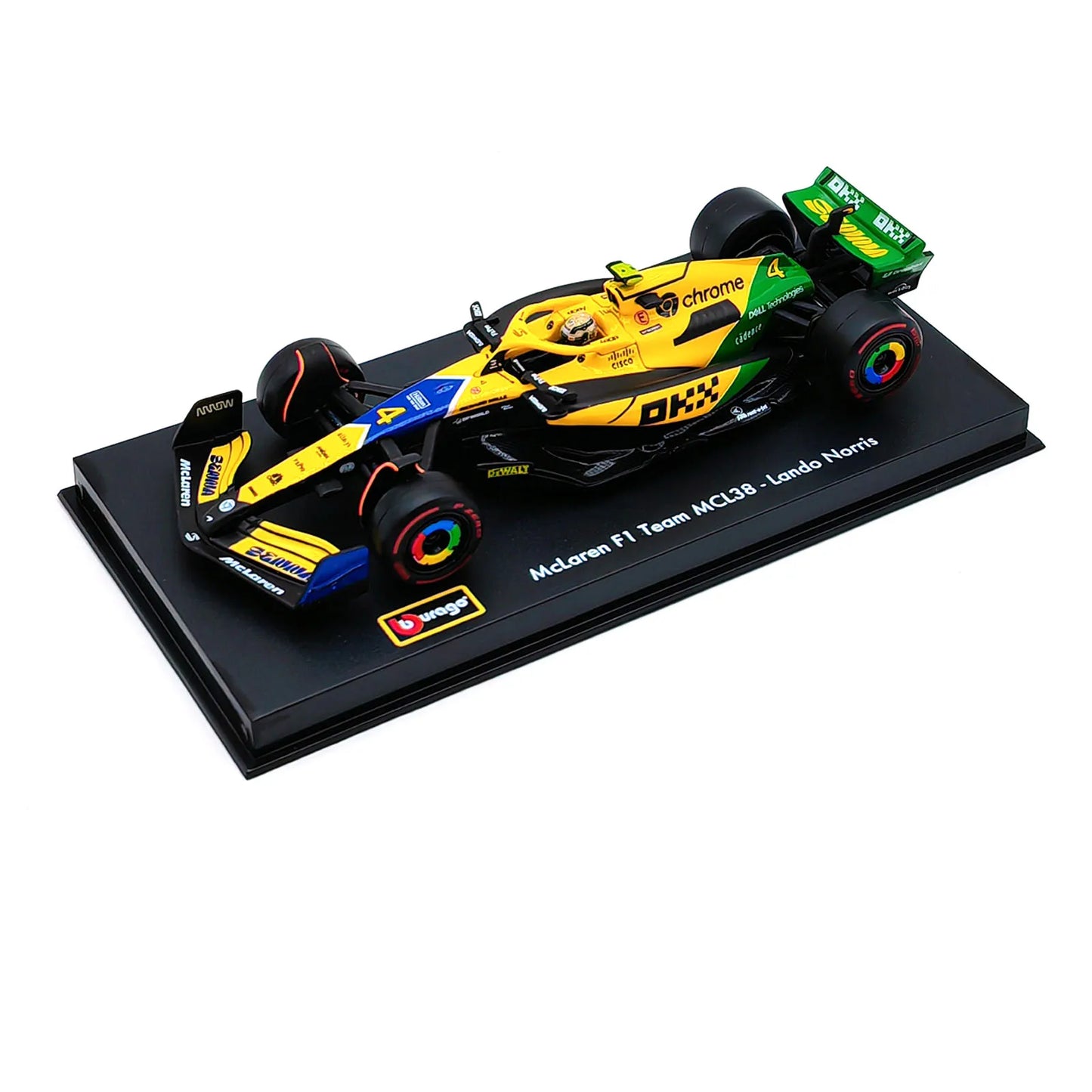 Bburago 1:43 2024 F1 SF24 W15 Mclaren MCL38 Monaco Grand Prix Alloy Car Diecast Model #4 Lando Norris #81 Oscar Piastri