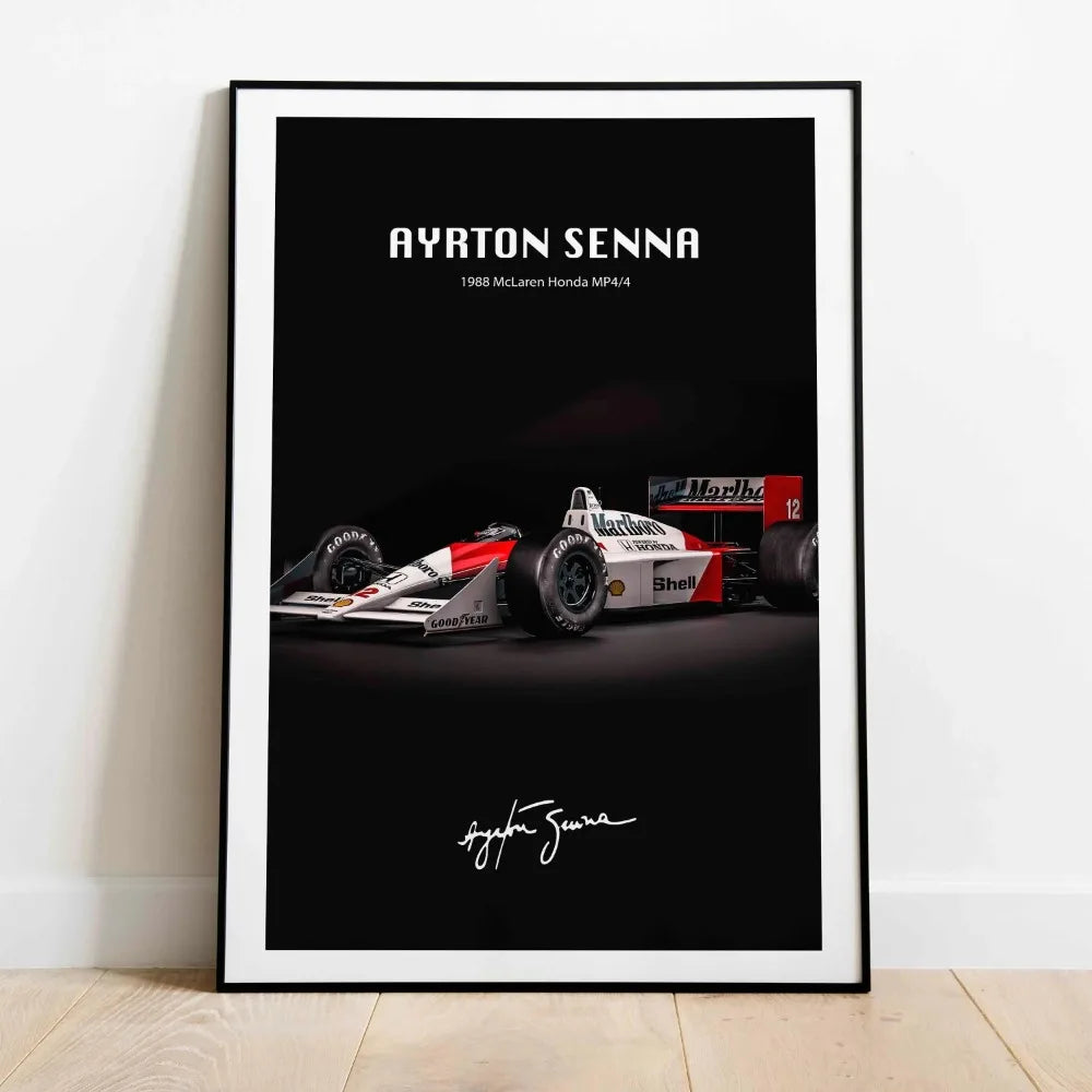 Ayrton Senna Poster Print MP4/8 Canvas Painting Monaco GP Car Wall Art Pictures For Living Room Home Decoration Frameless