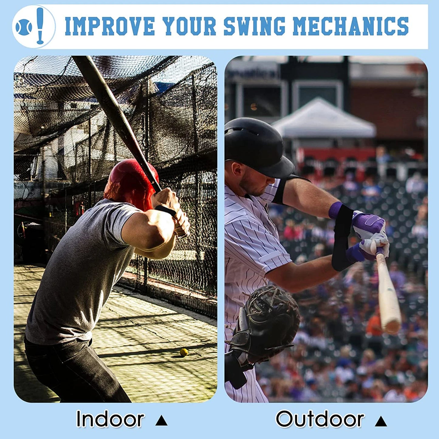 Equipo de entrenamiento de béisbol y sóftbol, banda elástica para brazo correctora de swing fácil de usar, accesorios de béisbol