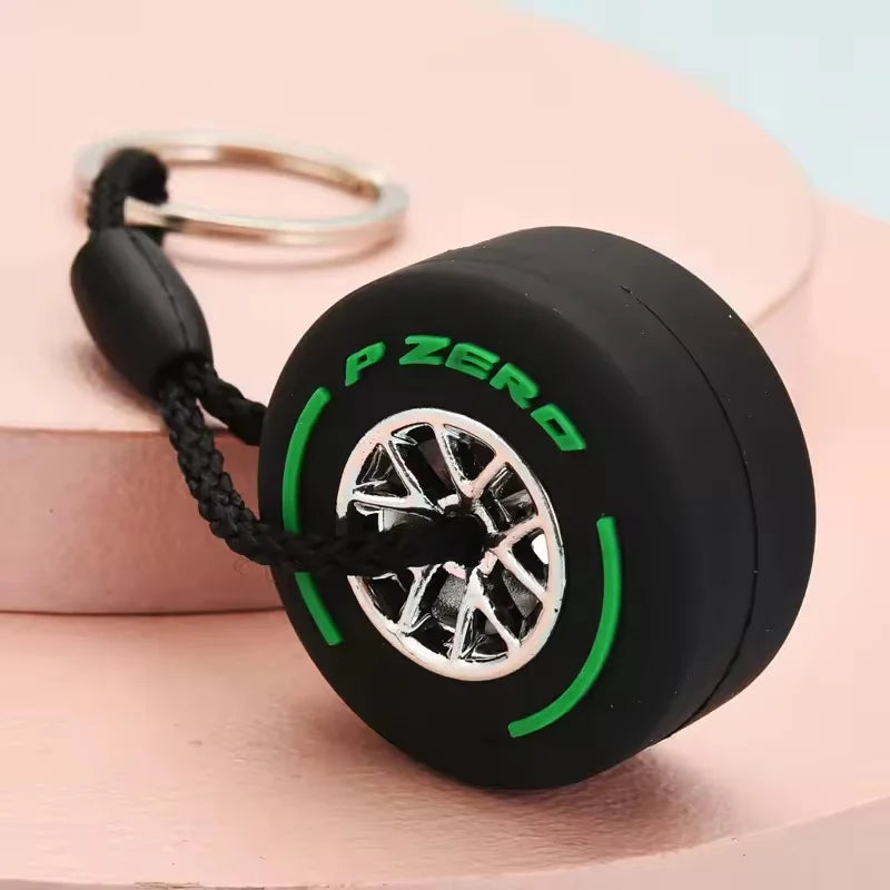Luxury Mini F1 Racing Tire Keychain Car Key Accessories PVC Tyre Pendant Bag Charm Men's Gadgets Gifts For Friends Car Lovers