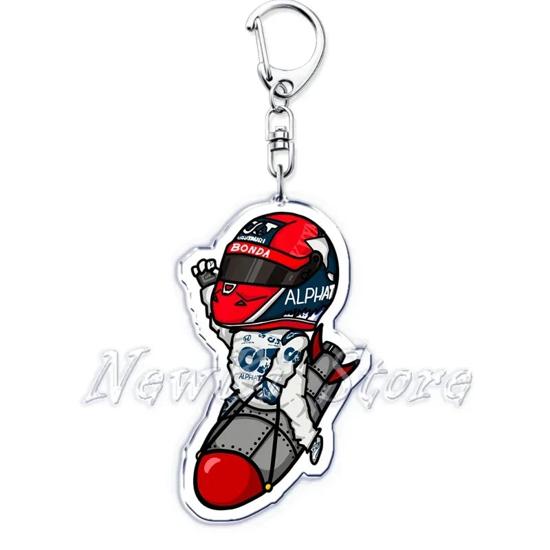 Fast Furious Racing Motorcycle Player Keychains for Accessories Bag Bicycle Helmet Driver Key Chain Keyring Jewelry Fans Gift