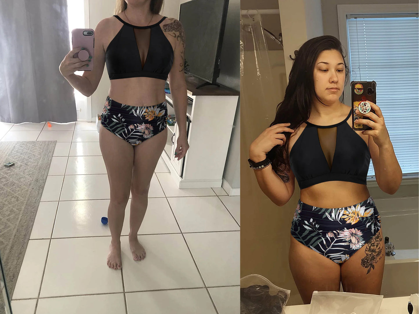 Print High-Waist Bikini Sets Swimsuit Women Sexy Lace Up Hollow Out Two Pieces Swimwear 2024 New Beach Bathing Suits Women