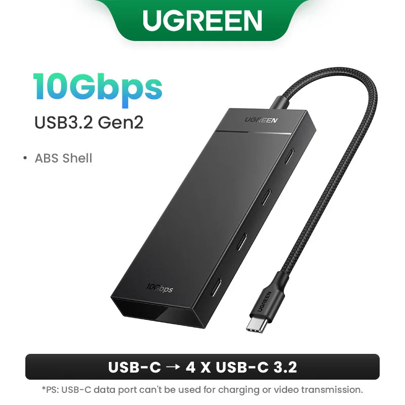 Concentrador USB 3.0 UGREEN de 4 puertos, concentrador USB delgado para ratón y teclado, compatible con MacBook Pro, Air, portátil, PC de escritorio, Xbox, PS5 y divisor.