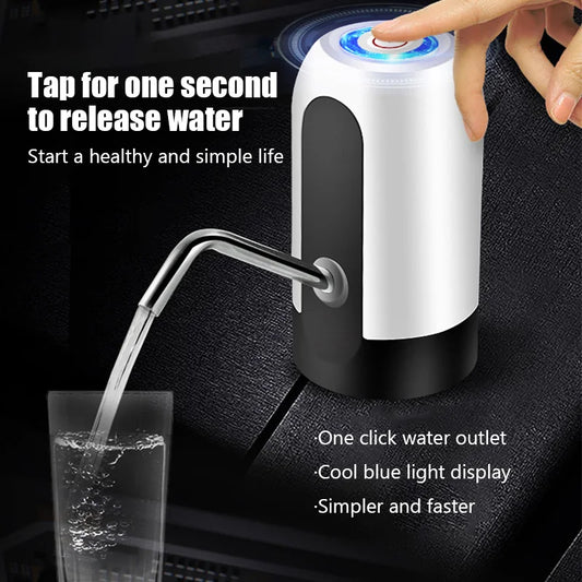 Dispensador de água inteligente para garrafas Bomba elétrica de galão de água Carregamento USB Bomba automática para garrafas de água Dispensador de bebidas com interruptor automático