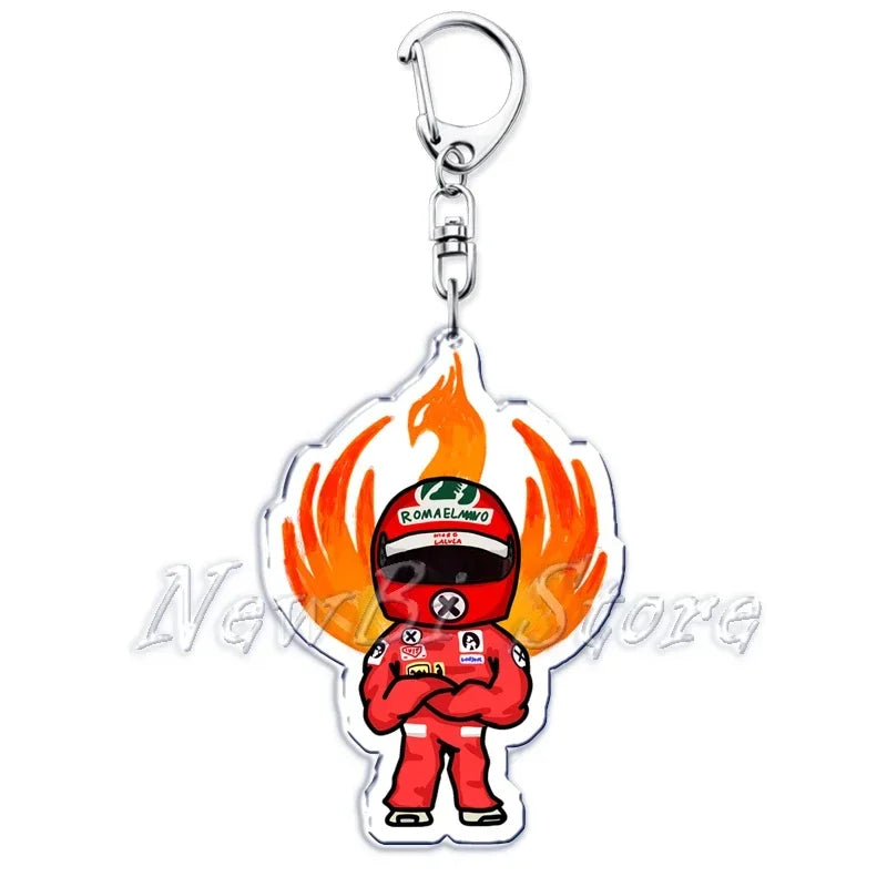 Fast Furious Racing Motorcycle Player Keychains for Accessories Bag Bicycle Helmet Driver Key Chain Keyring Jewelry Fans Gift