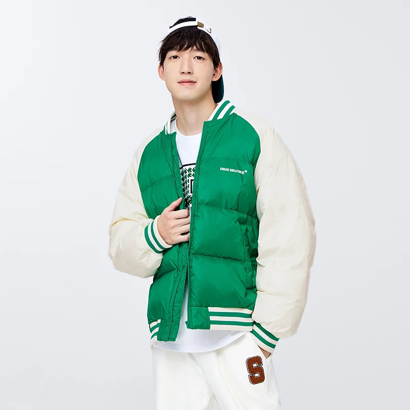 Chaqueta de plumas Semir para hombre, estilo universitario, de gran tamaño, con cuello de béisbol, nueva chaqueta deportiva de invierno 2022, abrigo superior raglán