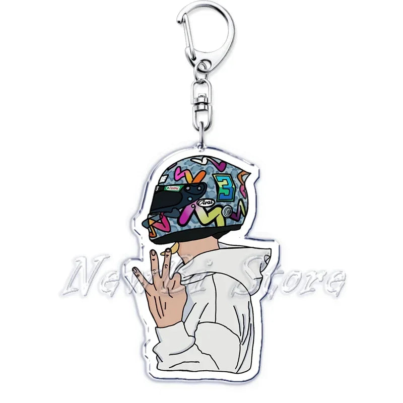 Fast Furious Racing Motorcycle Player Keychains for Accessories Bag Bicycle Helmet Driver Key Chain Keyring Jewelry Fans Gift