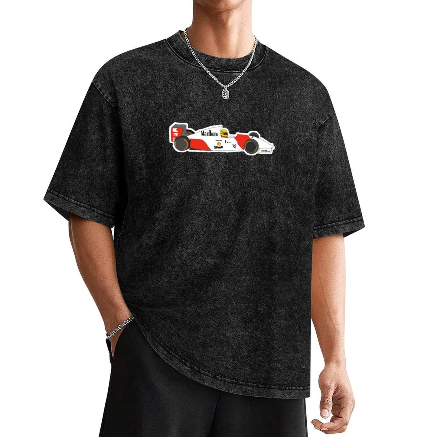 Senna with MP4/4 T-Shirt new gifts and t-shirts Blouse shirts graphic tee men