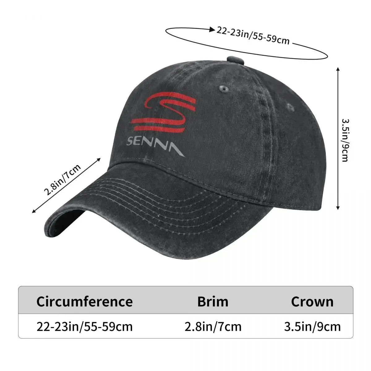 Senna F1 Unisex Baseball Cap Washed Adjustable Cotton Cap Vintage Casual Outdoor All Seasons Travel Sports Hat