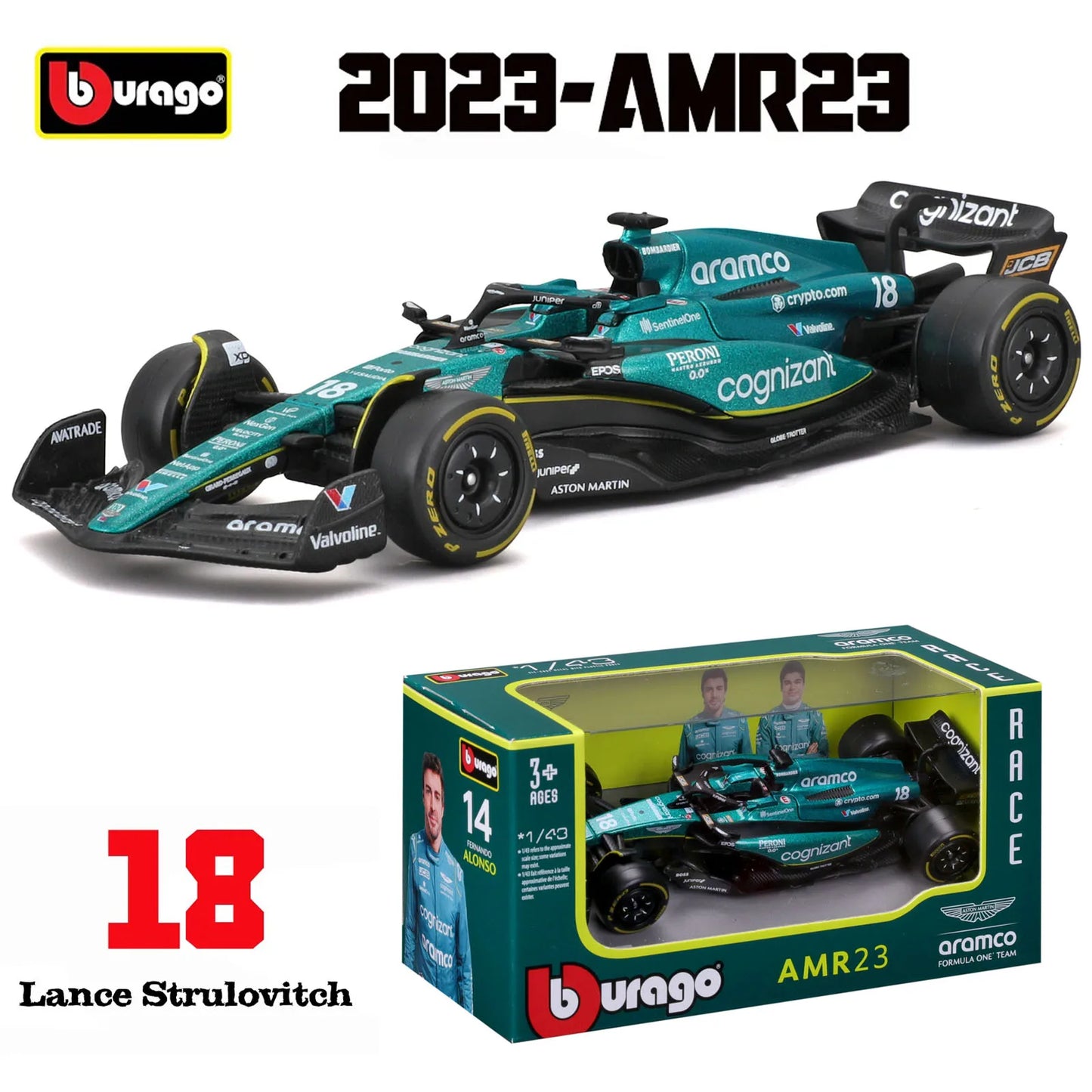 Bburago 1:43 2024 RB20 SF24 W14 W13 SF23 MCL60 RB19 RB18 W12 F1 Racing Formula Car Static Simulation Diecast Alloy Model Car