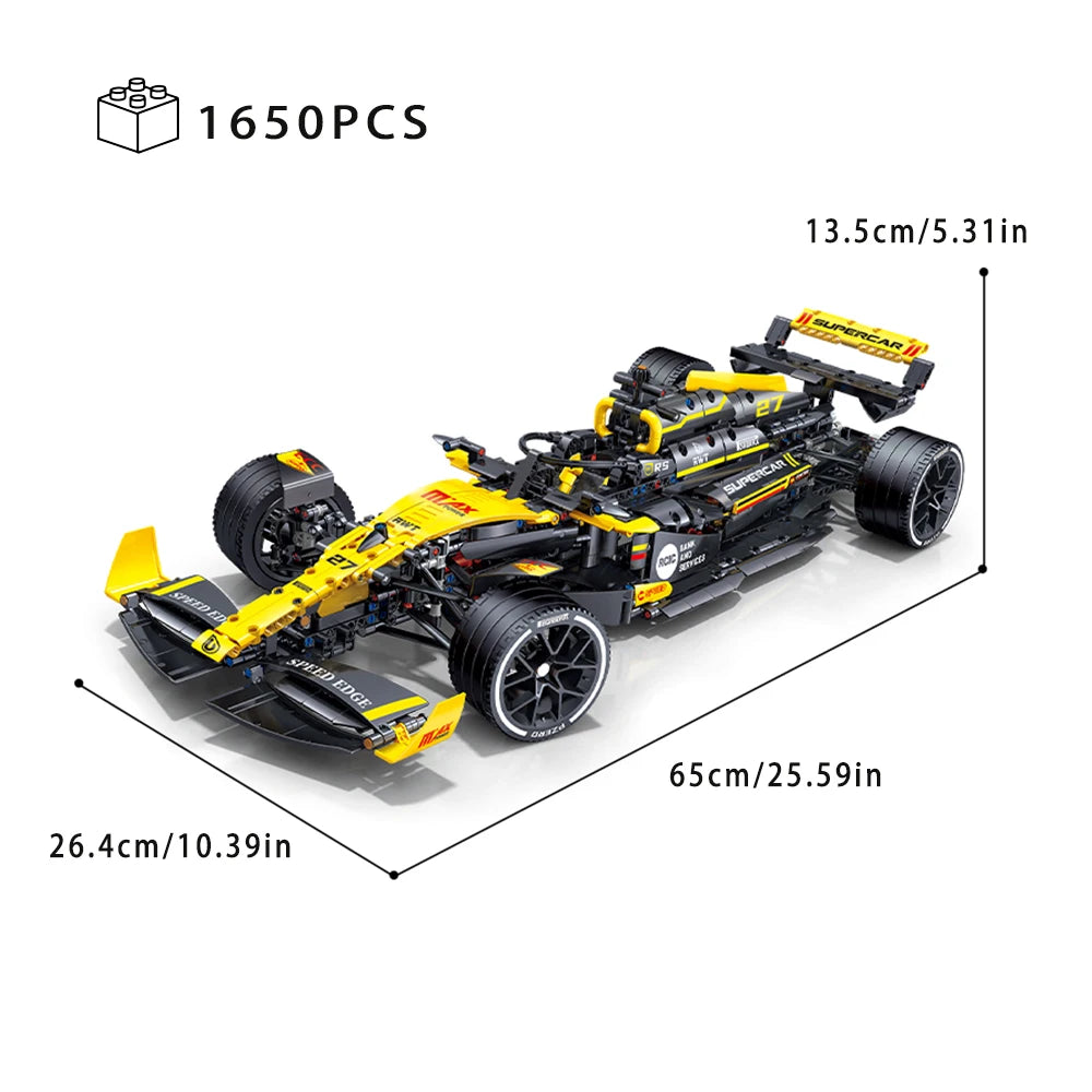 Technical Super Racing 1:8 Formula Building block Racing Renault F1 , kit assembly model Bricks toy, Christmas birthday gift