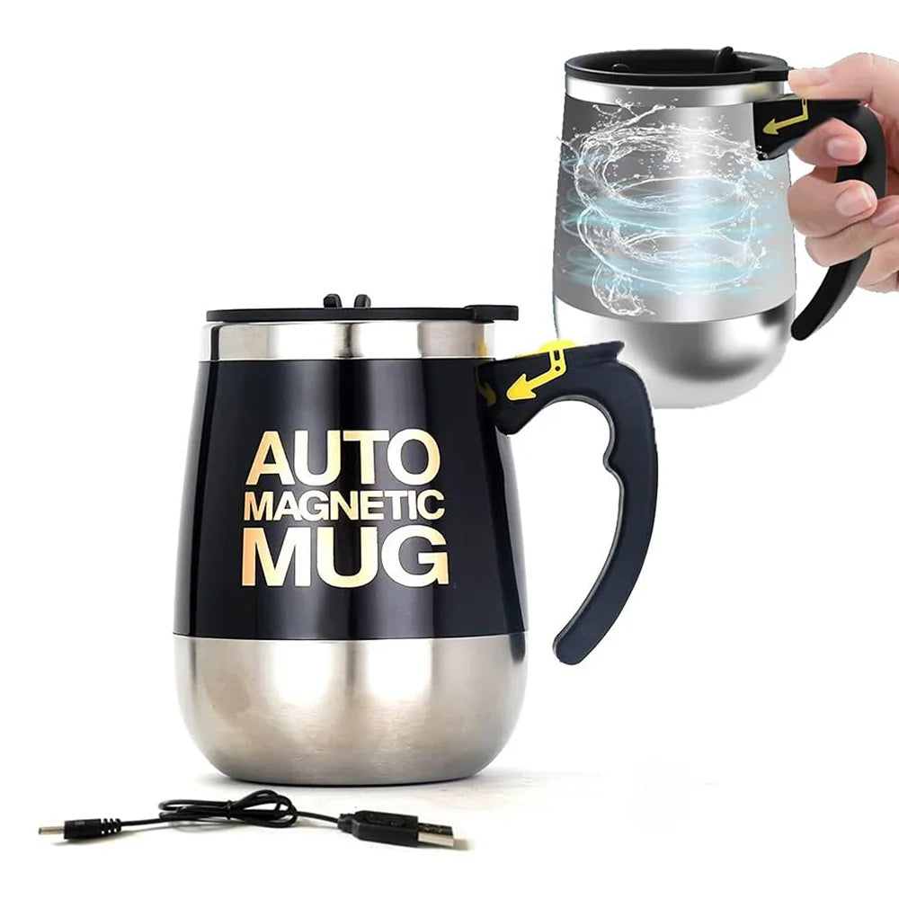 400ML Stainless Steel Automatic Self Stirring Cup Magnetic Coffee Mug Electric Mixing Cup Milk Protein Powder Mixer Blender
