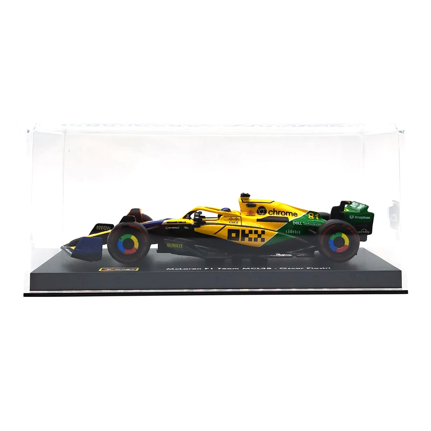 Bburago 1:43 2024 F1 SF24 W15 Mclaren MCL38 Monaco Grand Prix Alloy Car Diecast Model #4 Lando Norris #81 Oscar Piastri