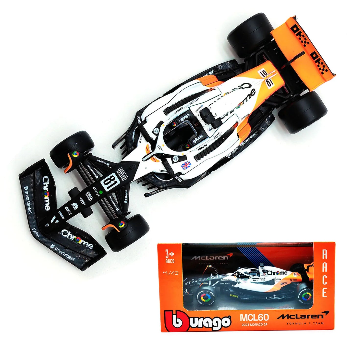 Bburago 1:43 2024 F1 Mercedes-AMG W15 #44 Hamilton Mclaren MCL38 MCL60 Monaco GP #4 Norris #81 Piastri Formula Car Model Gifts