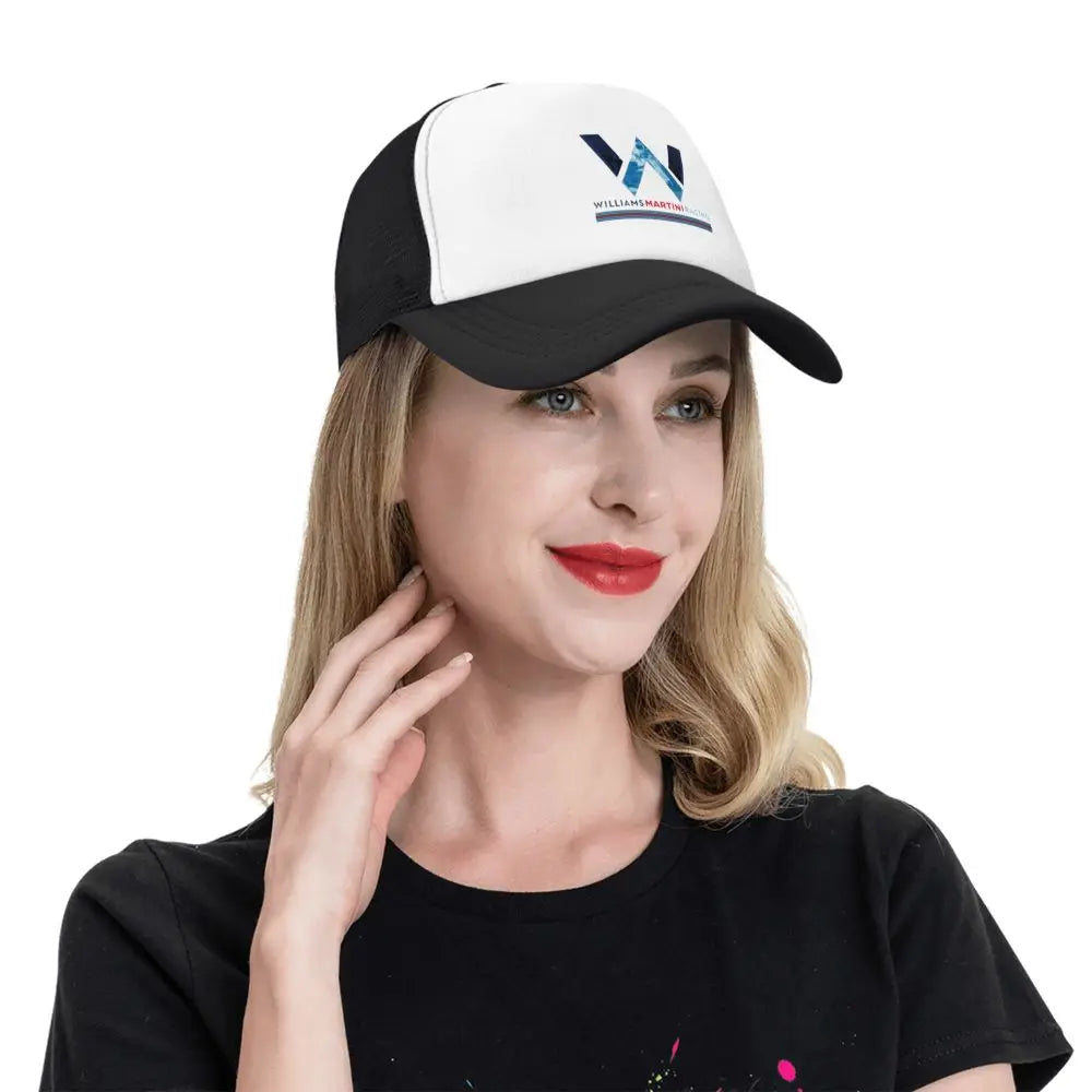 Williams Racing Custom Mesh Baseball Caps Women Men F1 Martini Printing Male Beach Dad Hat Peaked Cap