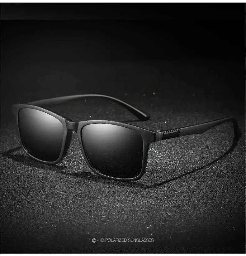 Luxury Men Polarized Sunglasses Fashion Vintage Square Ultra Light TR90 Frame Driving Fishing Sun Glasses For Man UV400 Eyewear