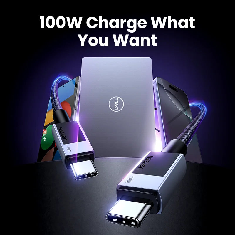 UGREEN USB C a USB Tipo C 100W Carga Rápida Para Macbook iPhone 15 Samsung Galaxy S2 Xiaomi PD Carga Rápida 100W 5A USB C Rápido