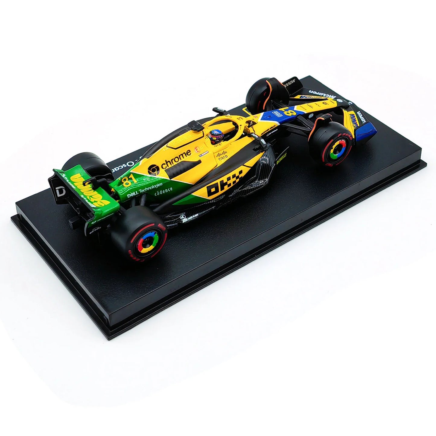 Bburago 1:43 2024 F1 SF24 W15 Mclaren MCL38 Monaco Grand Prix Alloy Car Diecast Model #4 Lando Norris #81 Oscar Piastri