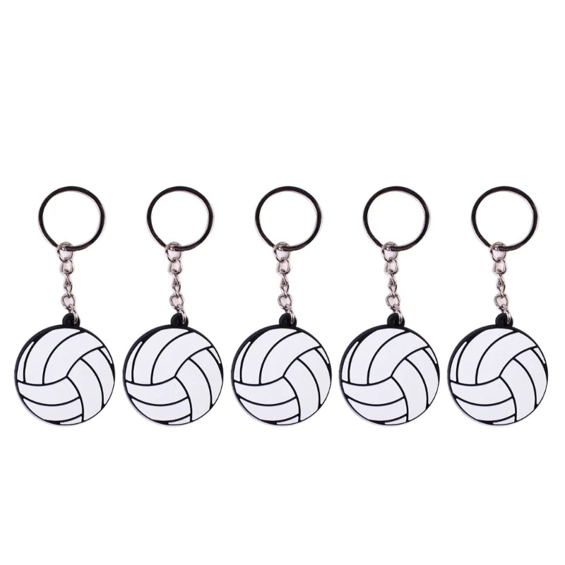 652D 5Pcs/set Volleyball Pendant Ball Keychain Volleyball Bag Ornament Keychain Backpack Keychain Car Key Holder Keychains
