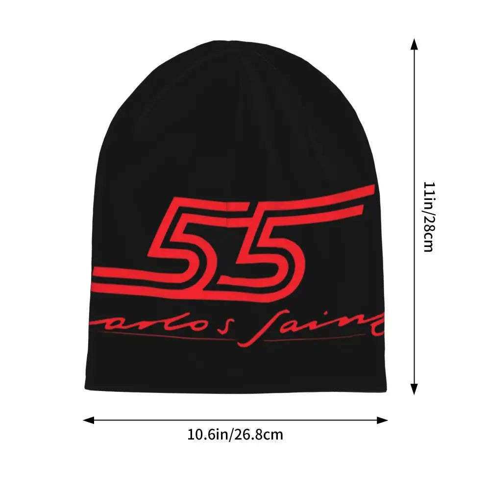 Carlos Sainz Jr F1 Signature Graphic - Dark Warm Knitted Cap Fashion Bonnet Hat Autumn Winter Beanies Hats for Unisex Adult