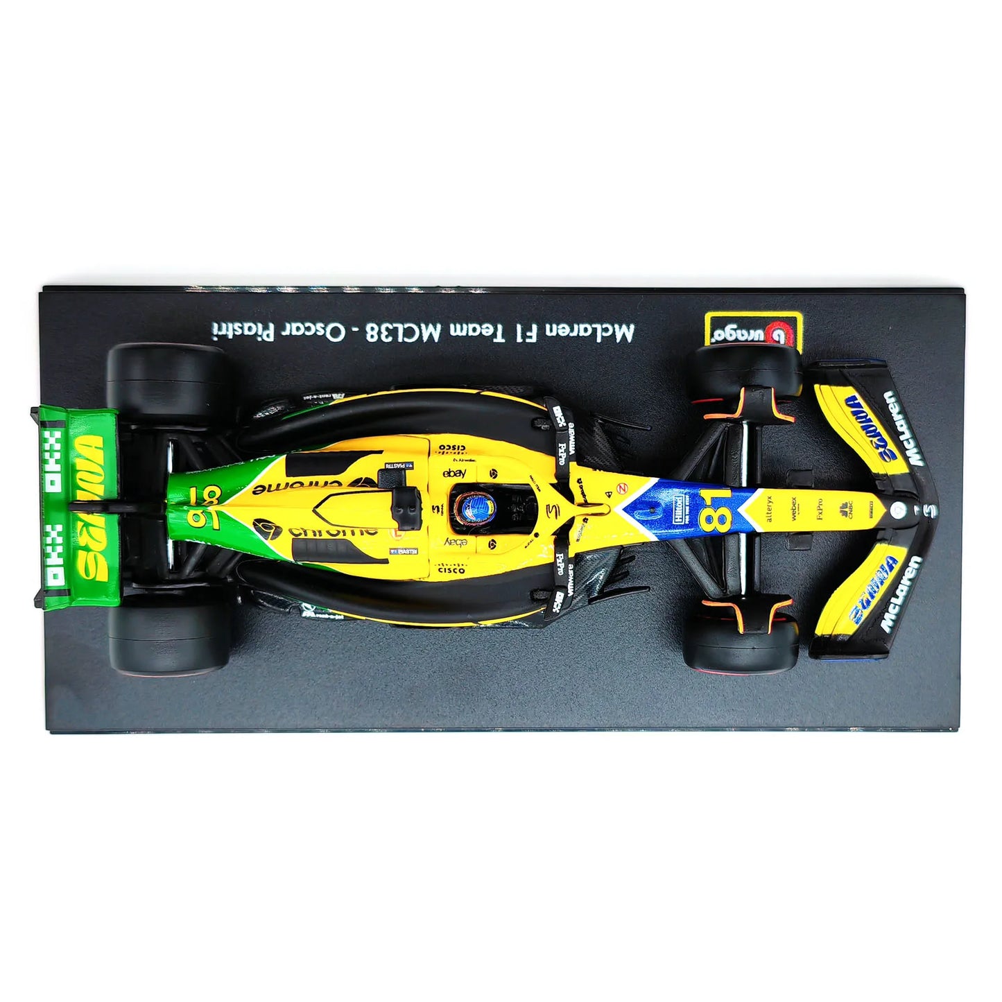 Bburago 1:43 2024 F1 SF24 W15 Mclaren MCL38 Monaco Grand Prix Alloy Car Diecast Model #4 Lando Norris #81 Oscar Piastri