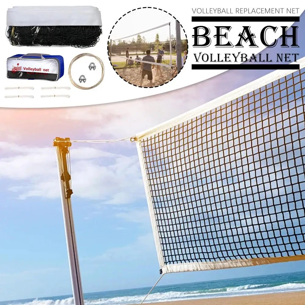 Malha de vôlei padrão sem nós em negrito de polietileno PE portátil ao ar livre Malha de vôlei de ar Malha de vôlei de praia