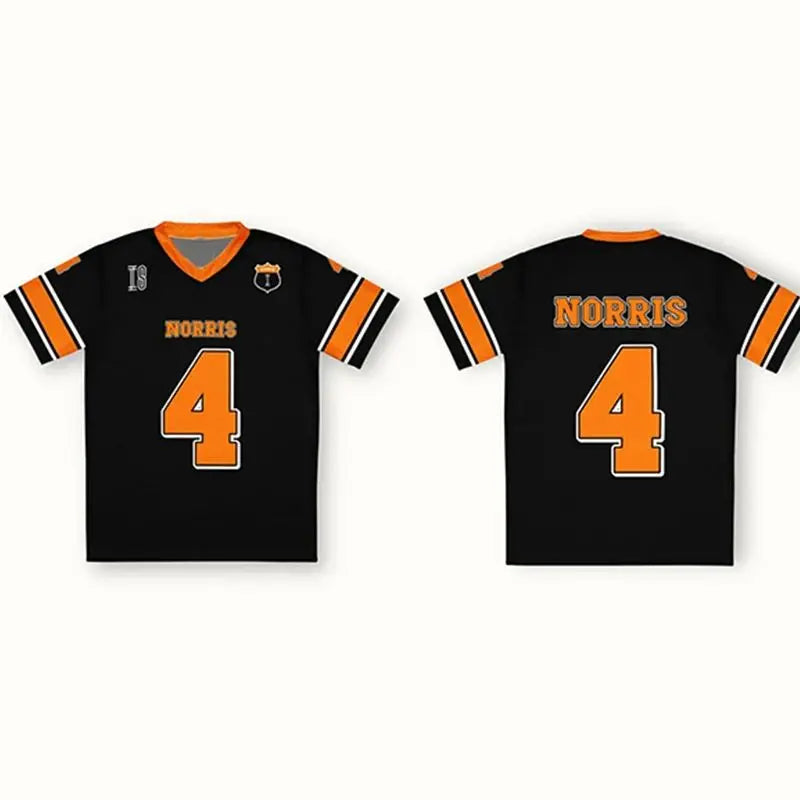 Men Women New Lando Norris Mclaren F1 Football Jersey Formula One Shirt V-Neck Breathable Quick Drying Short Sleeved T-Shirt