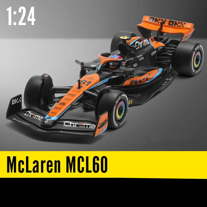 1:24 MCL60 2023 4# Lando Norris P2 British GP Mclaren F1 #81 Oscar Piastri Diecast Race SuperCar Model Competition Vehicles Toys