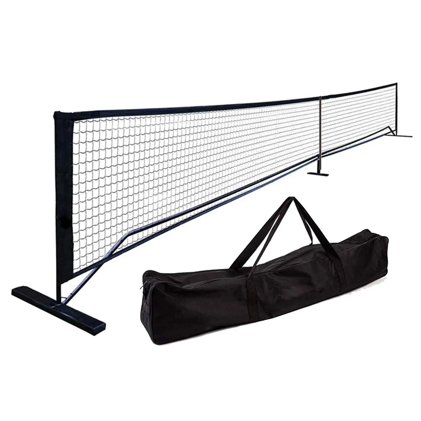 Pickleball Net System with Carrying Bag Game Black Durable Beginners 670cmx91cm Indoor and Outdoor Metal Frame Stand Easy Setup