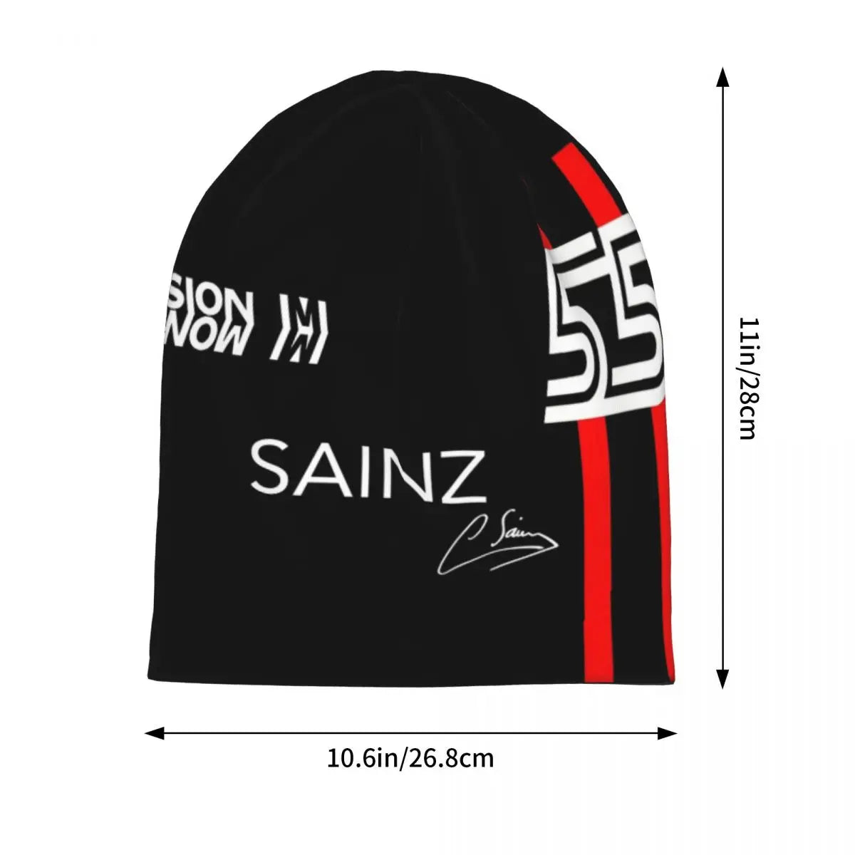 Carlos Sainz Jr F1 Signature Graphic - Dark Warm Knitted Cap Fashion Bonnet Hat Autumn Winter Beanies Hats for Unisex Adult