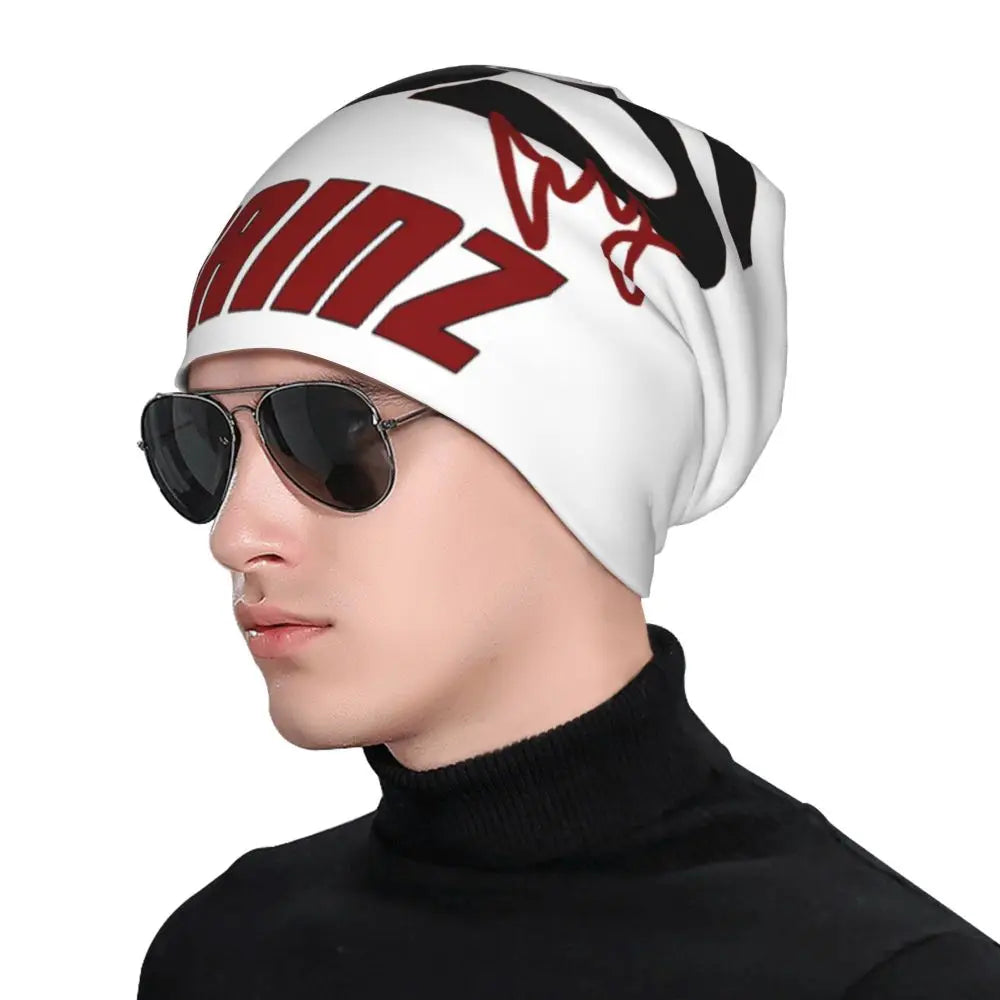 Carlos Sainz Jr F1 Signature Graphic - Dark Warm Knitted Cap Fashion Bonnet Hat Autumn Winter Beanies Hats for Unisex Adult