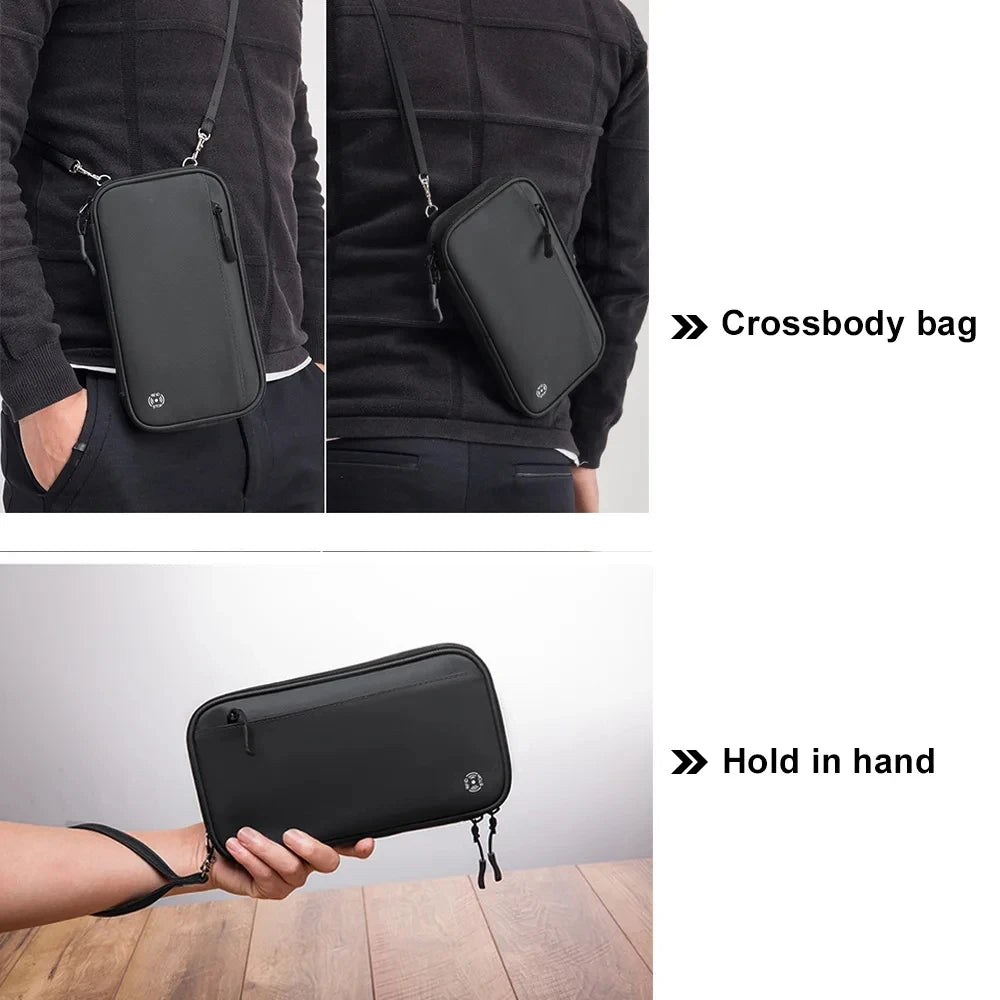 Funda para pasaporte de viaje, billetera con bloqueo RFID, porta pasaporte familiar, impermeable, bandolera de un solo hombro, bolso de mano