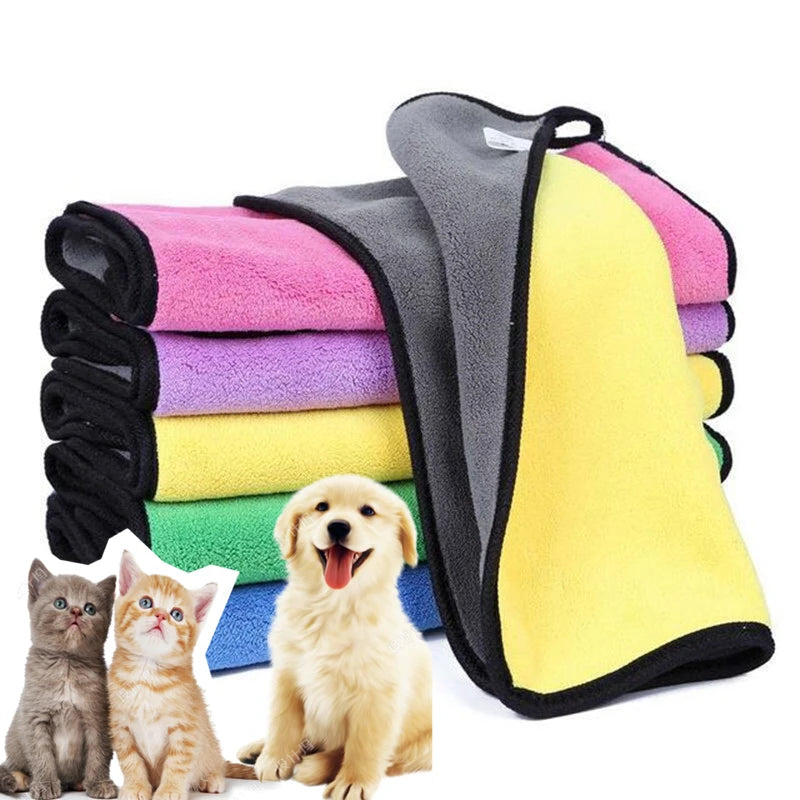 Toalla de baño ultraabsorbente para mascotas, de microfibra, para perros pequeños, medianos y gatos, lavable a máquina.