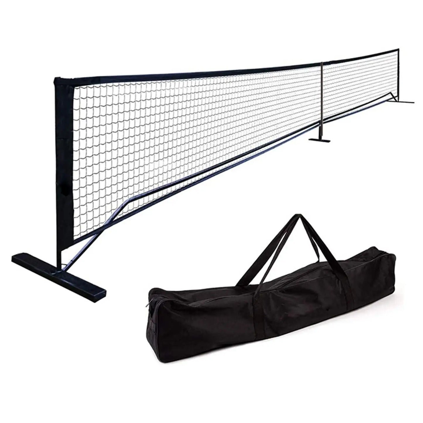 Pickleball Net System with Carrying Bag Game Black Durable Beginners 670cmx91cm Indoor and Outdoor Metal Frame Stand Easy Setup