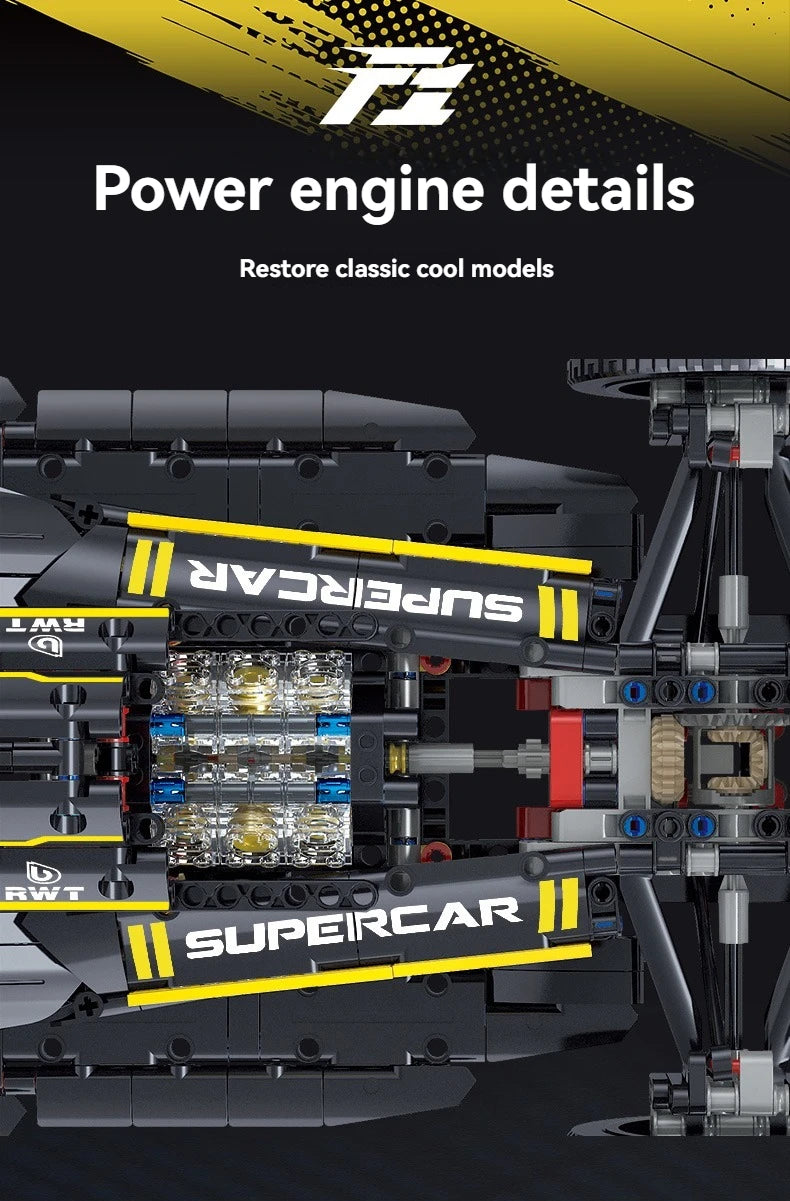 Technical Super Racing 1:8 Formula Building block Racing Renault F1 , kit assembly model Bricks toy, Christmas birthday gift