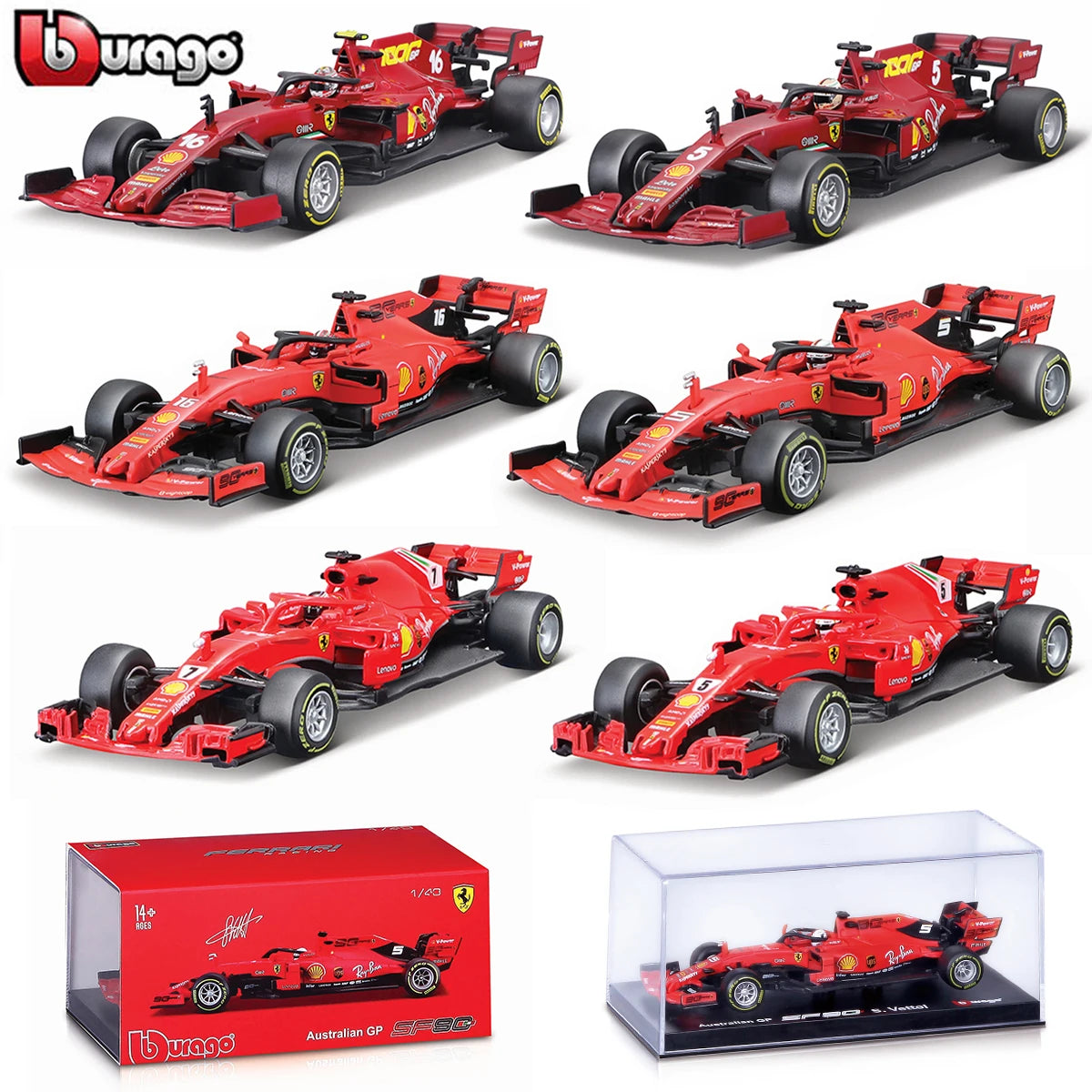 Bburago 1:43 2024 RB20 SF24 W14 W13 SF23 MCL60 RB19 RB18 W12 F1 Racing Formula Car Static Simulation Diecast Alloy Model Car