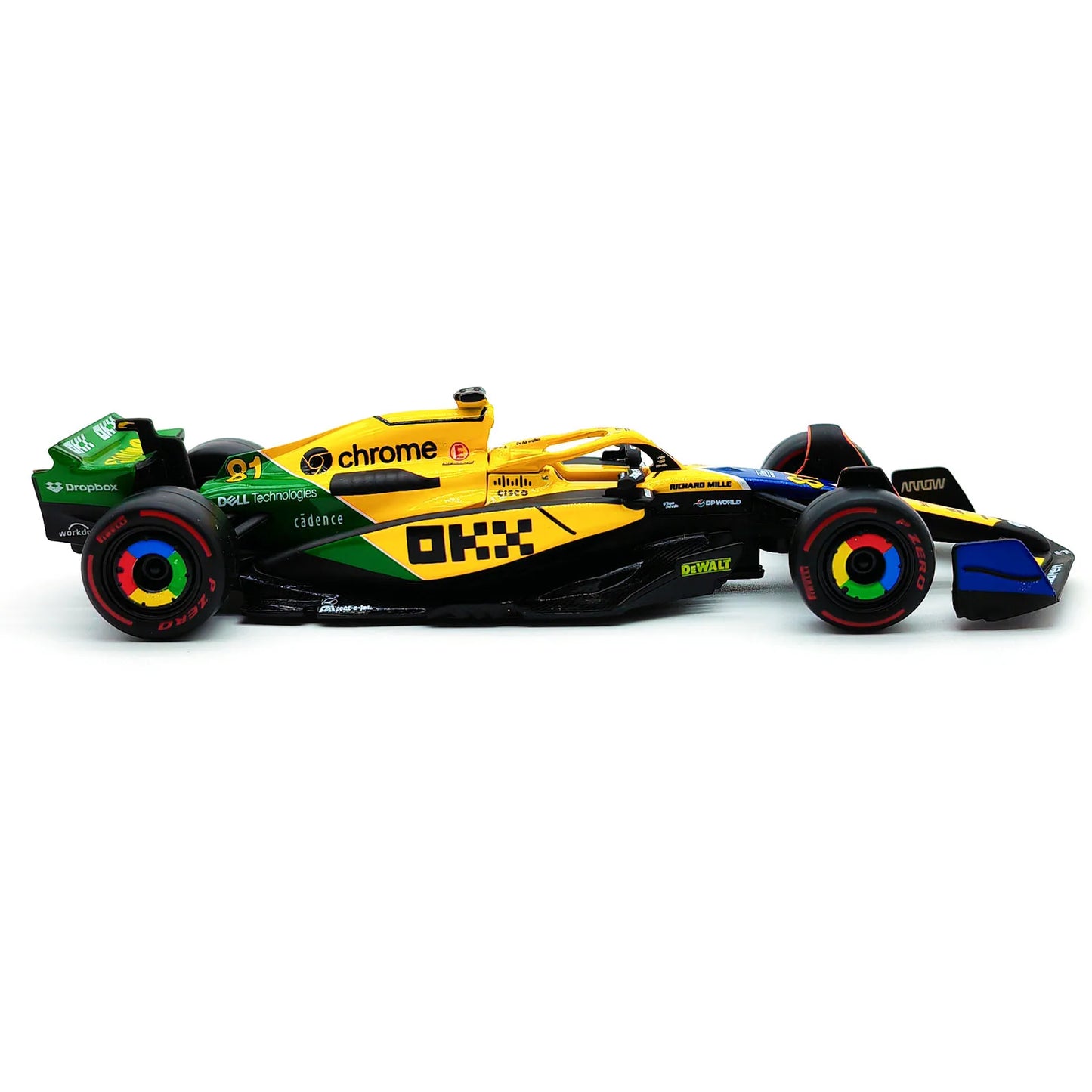 Bburago 1:43 2024 F1 Mclaren Mcl38 Monaco Grand Prix F1 Alloy Miniature Diecast Model #4 #81 Lando Norris F1 Car Toys Gift