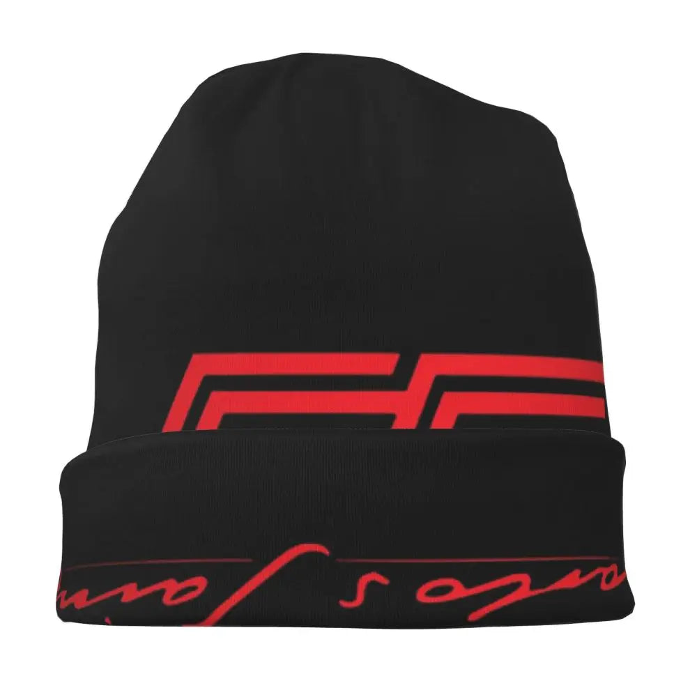 Carlos Sainz Jr F1 Signature Graphic - Dark Warm Knitted Cap Fashion Bonnet Hat Autumn Winter Beanies Hats for Unisex Adult