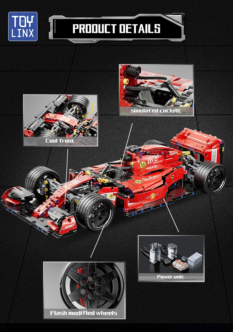 F1 RC Race Cars 1163PCS Building Sets MOC Remote Control Building Blocks Cool Collectible Model Car Kits Building Toys