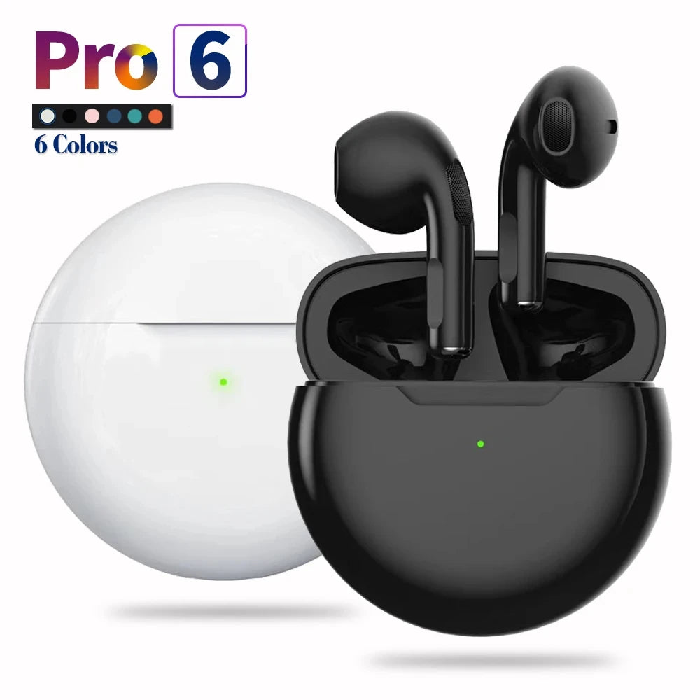 Auriculares TWS Bluetooth 5.0 Pro 6 con cargador, inalámbricos, estéreo 9D, deportivos, para Lenovo ht38, lp40 Pro y J6.