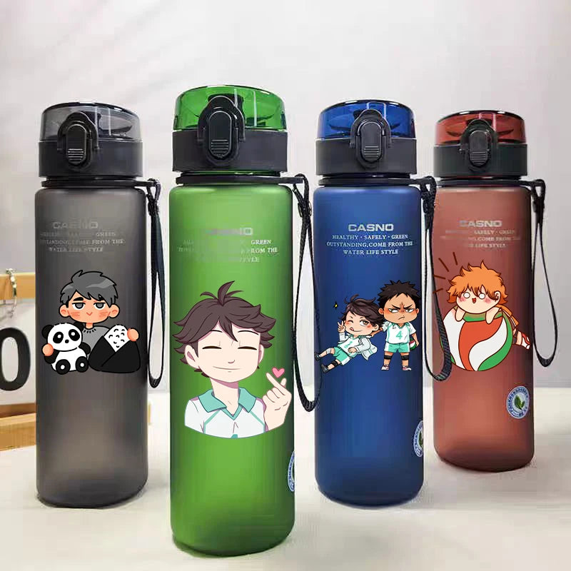 Anime Kawaii Cartoon Q Version Haikyuu Tobio Kageyama Plastic Water Bottle Summer Sports Water Cup Birthday Gift Peripherals