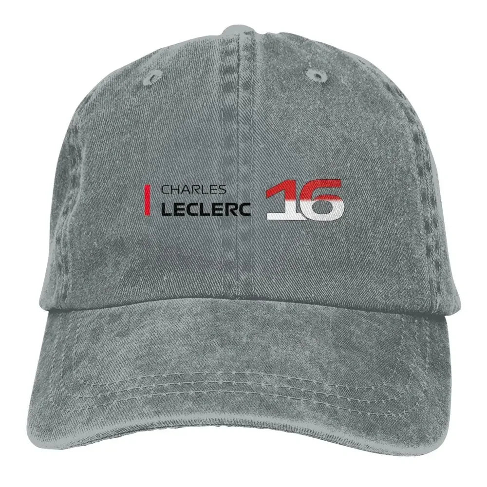 Charles Leclerc F1 Baseball Caps Fashion Denim Fabric Hats Outdoor Adjustable Casquette Hip Hop Baseball Cowboy Hat Men Women