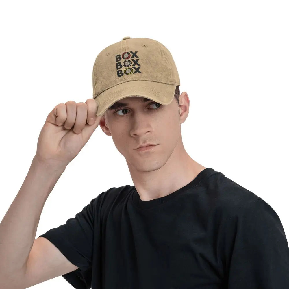 Box Box Box Men Pure Color Baseball Hats F1 Sun Visor Caps Peaked Cap